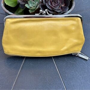 HOBO Vintage Golden Yellow Leather Clutch / Billfold / Wallet